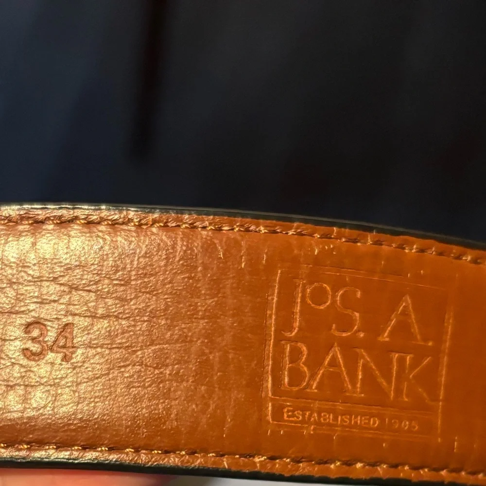 Men's Black Leather Belt with Gold Buckle